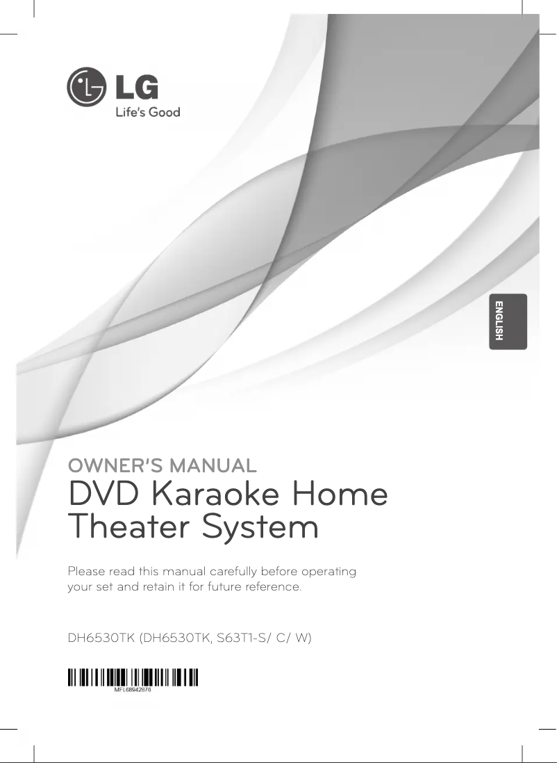 Page 1 de la notice Manuel utilisateur LG DH6530TK