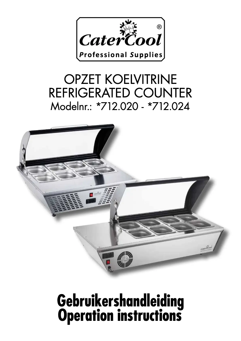 Page 1 de la notice Manuel utilisateur CaterCool 712024