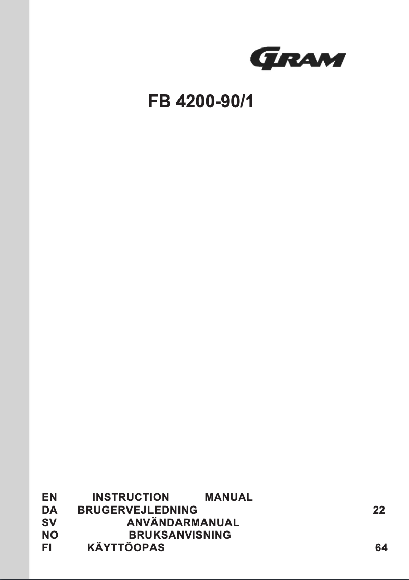 Page 1 de la notice Mode d'emploi Gram FB 4200-90/1