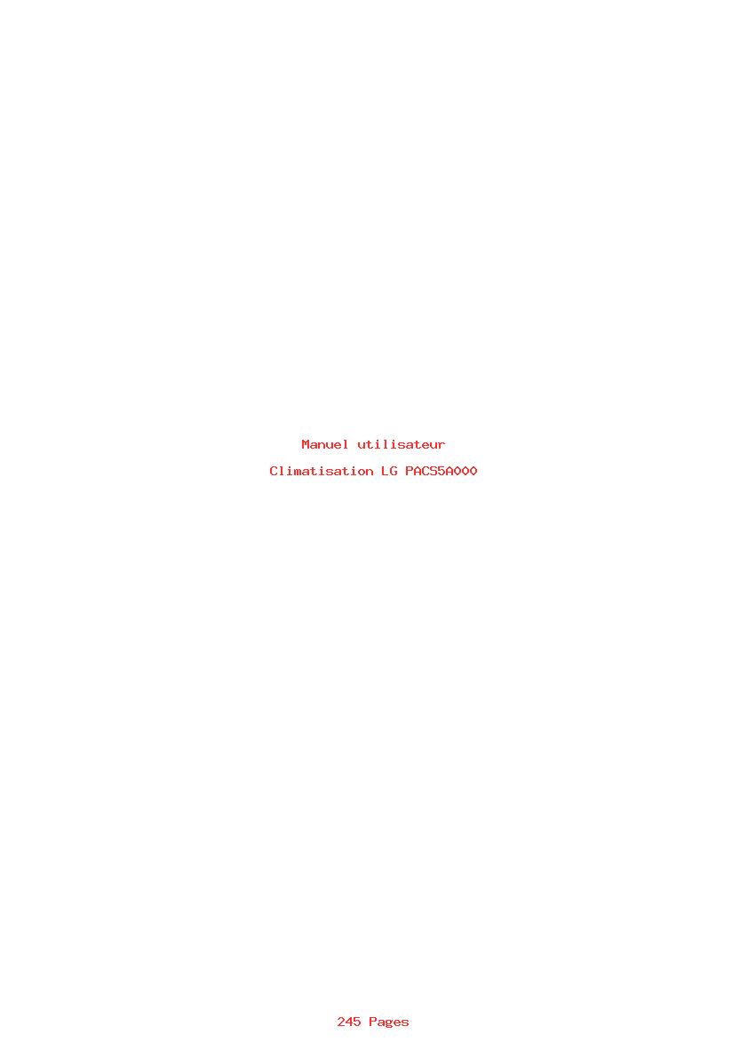 Page 1 de la notice Manuel utilisateur LG PACS5A000