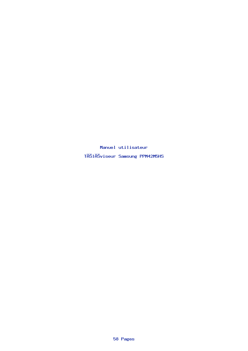 Page 1 de la notice Manuel utilisateur Samsung PPM42M5HS