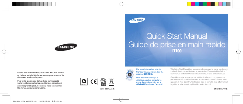 Page n°1 - Guide d'installation Samsung IT100