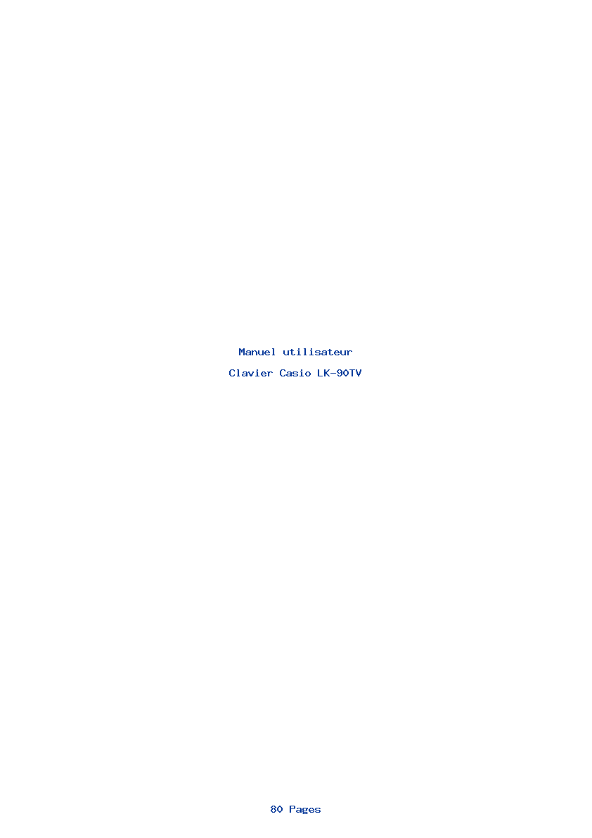 Page 1 de la notice Manuel utilisateur Casio LK-90TV