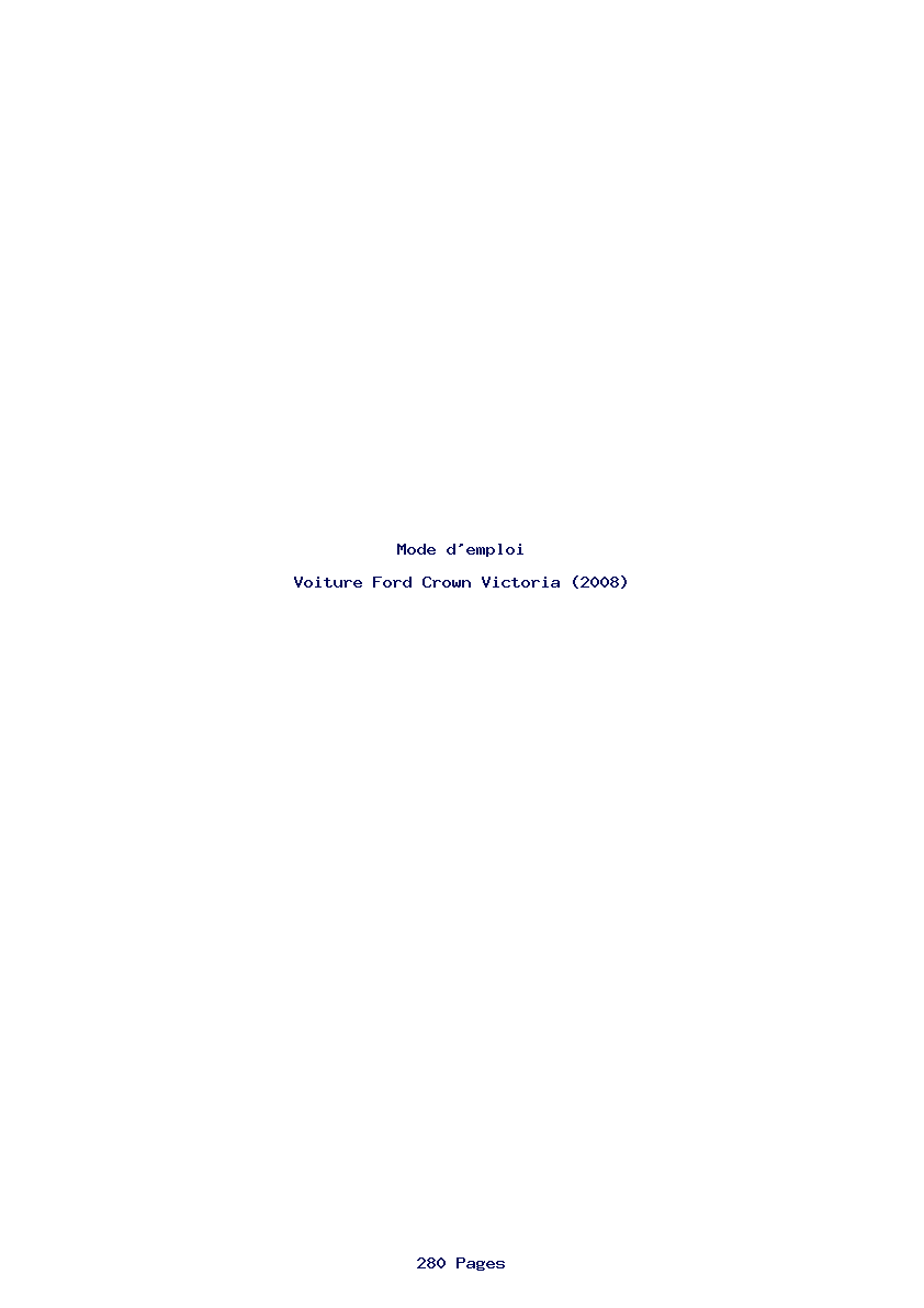 Page 1 de la notice Mode d'emploi Ford Crown Victoria (2008)