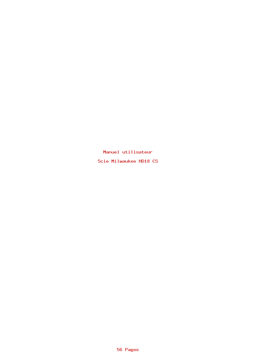 Page 1 de la notice Manuel utilisateur Milwaukee HD18 CS