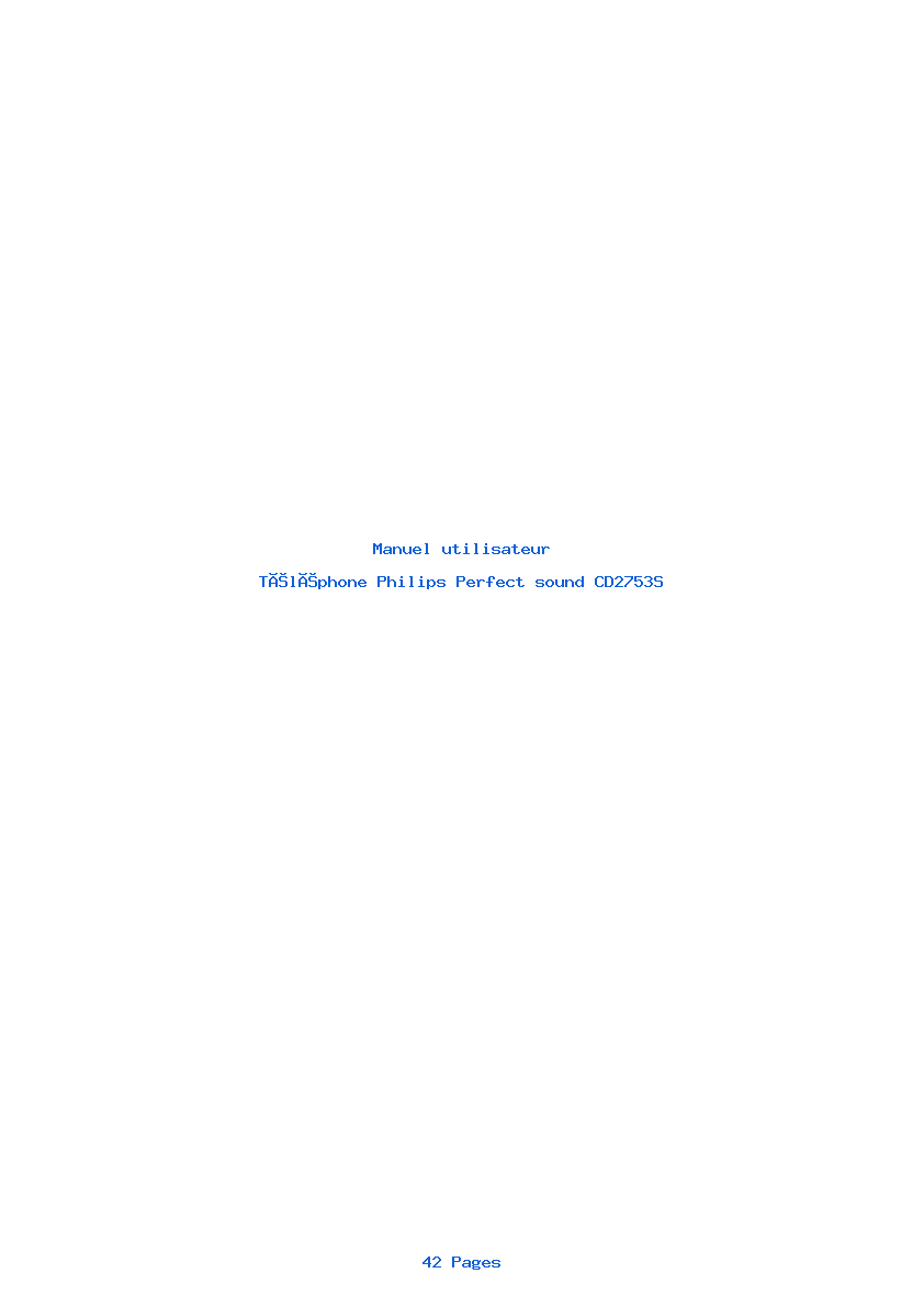 Page 1 de la notice Manuel utilisateur Philips Perfect sound CD2753S