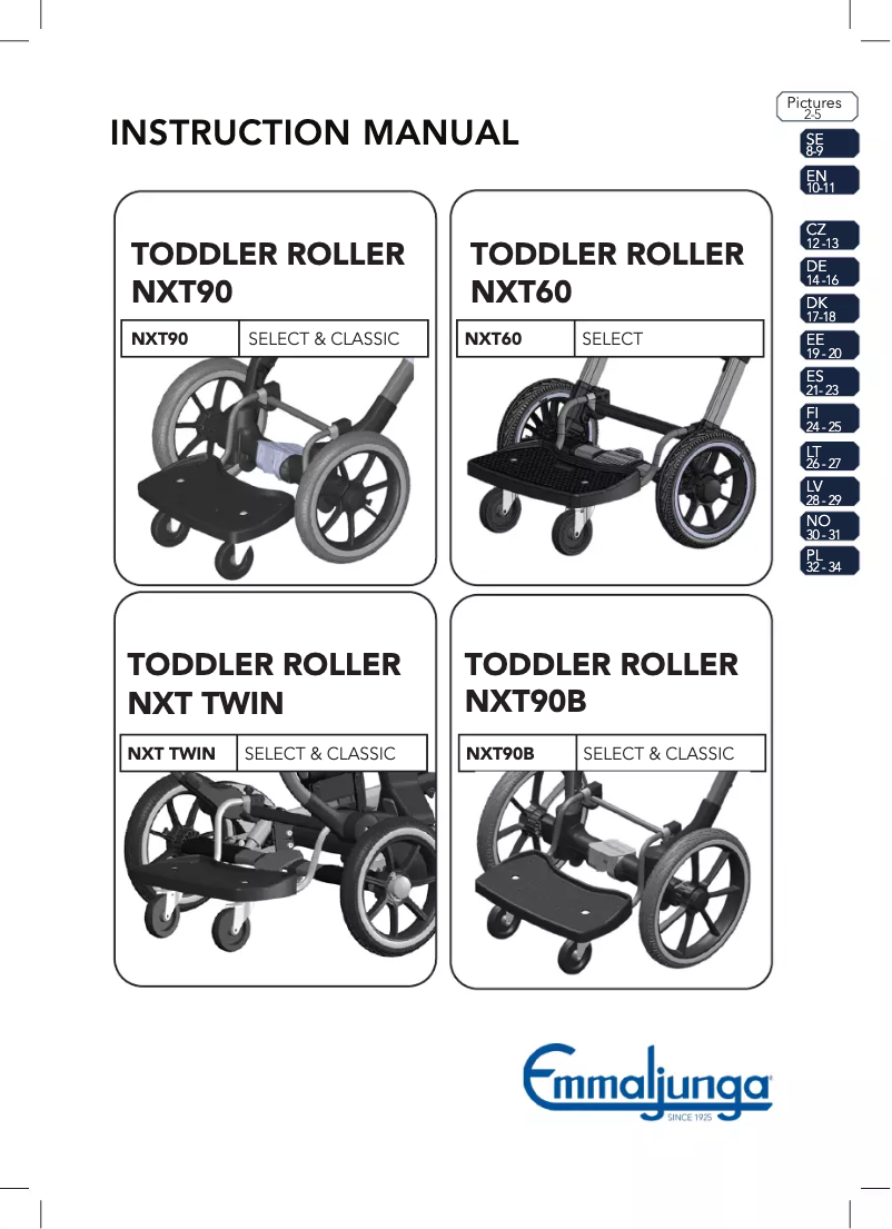 Page 1 of the manual User Manual Emmaljunga Toddler Roller