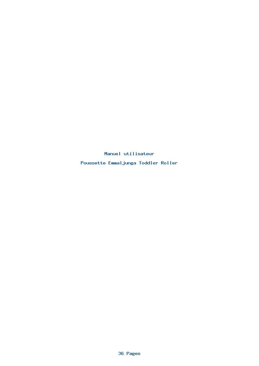 Page 1 de la notice Manuel utilisateur Emmaljunga Toddler Roller