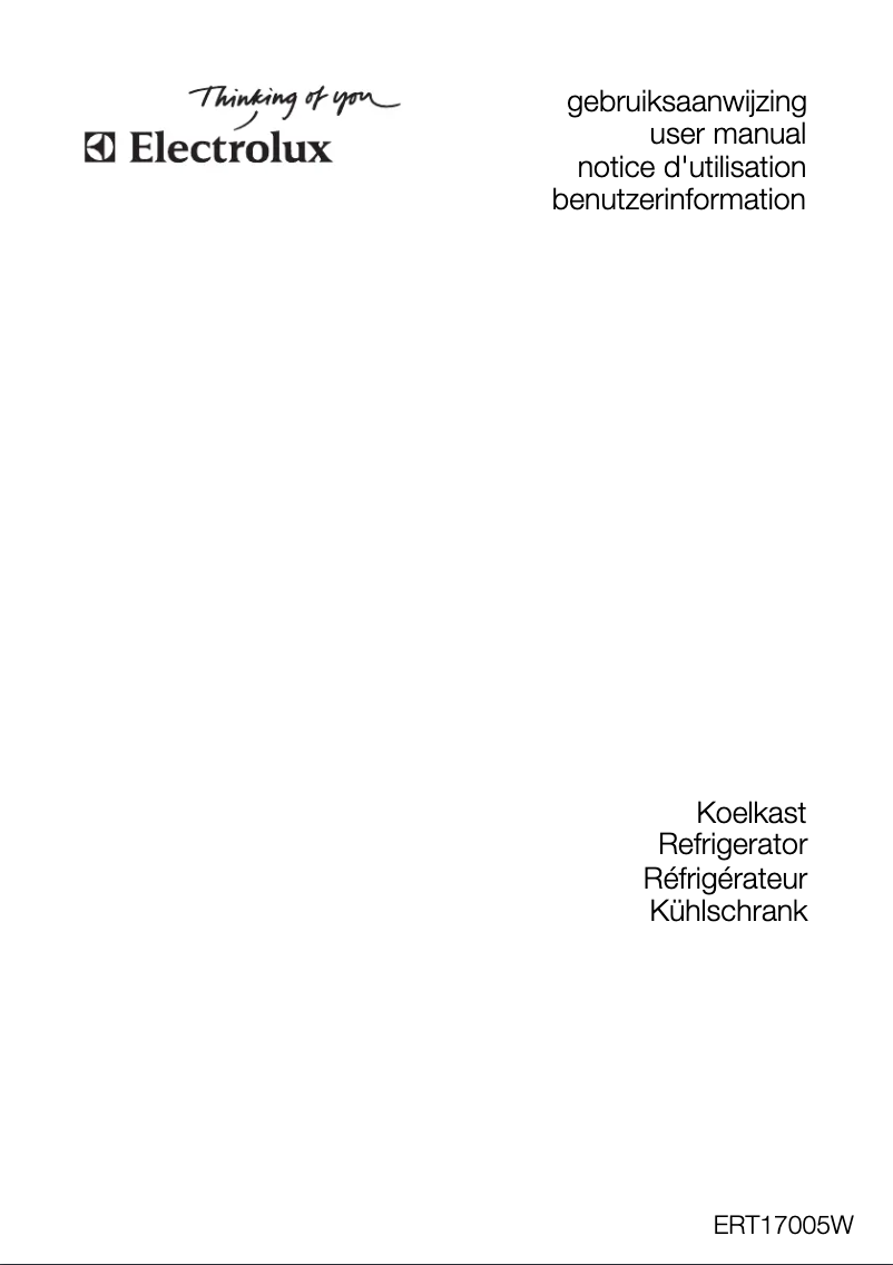Page 1 de la notice Manuel utilisateur Electrolux ERT 17005W