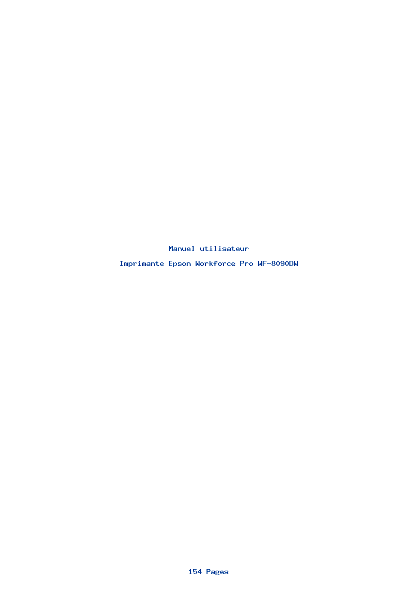 Page 1 de la notice Manuel utilisateur Epson Workforce Pro WF-8090DW