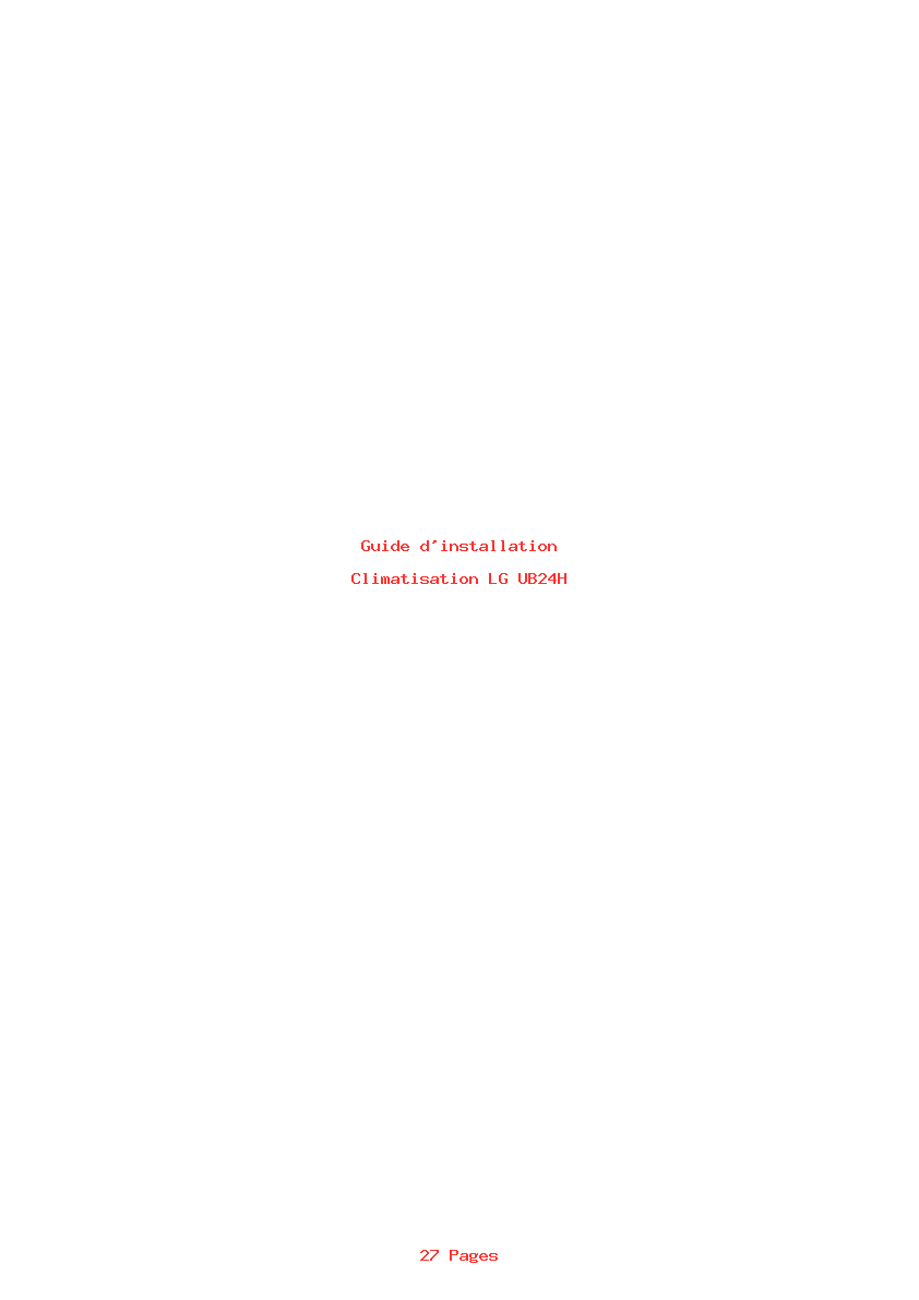 Page 1 de la notice Guide d'installation LG UB24H