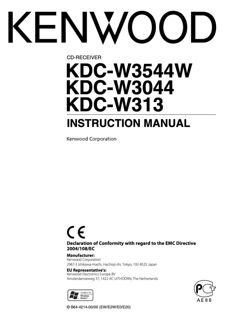 Página 1 del manual Manual de usuario Kenwood KDC-W3044