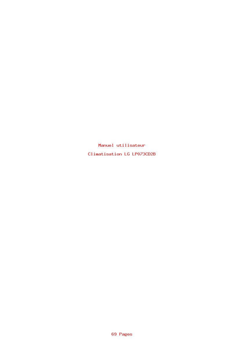 Page 1 de la notice Manuel utilisateur LG LP073CD2B