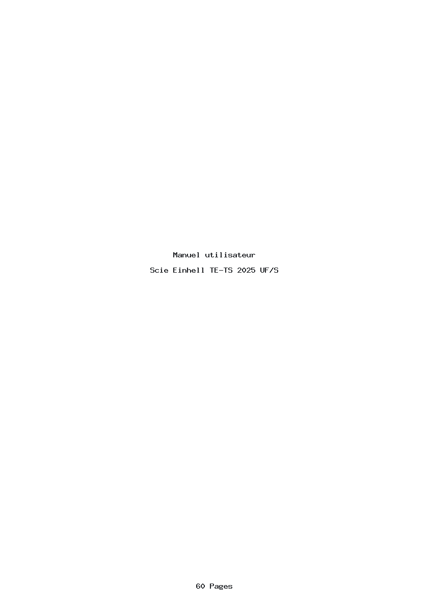 Page 1 de la notice Manuel utilisateur Einhell TE-TS 2025 UF/S