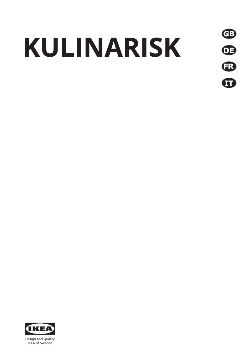 Page 1 de la notice Manuel utilisateur Ikea KULINARISK 603.831.47
