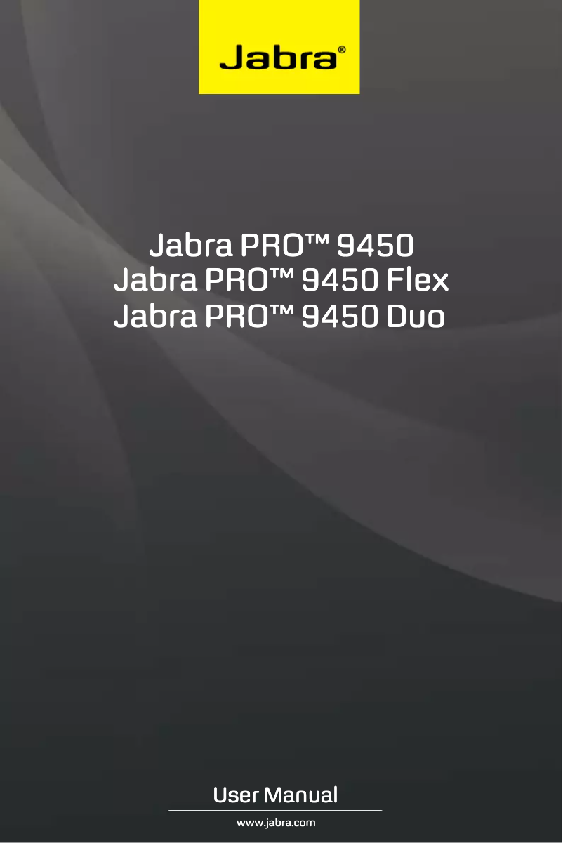 Page 1 de la notice Manuel utilisateur Jabra PRO 9450 Flex