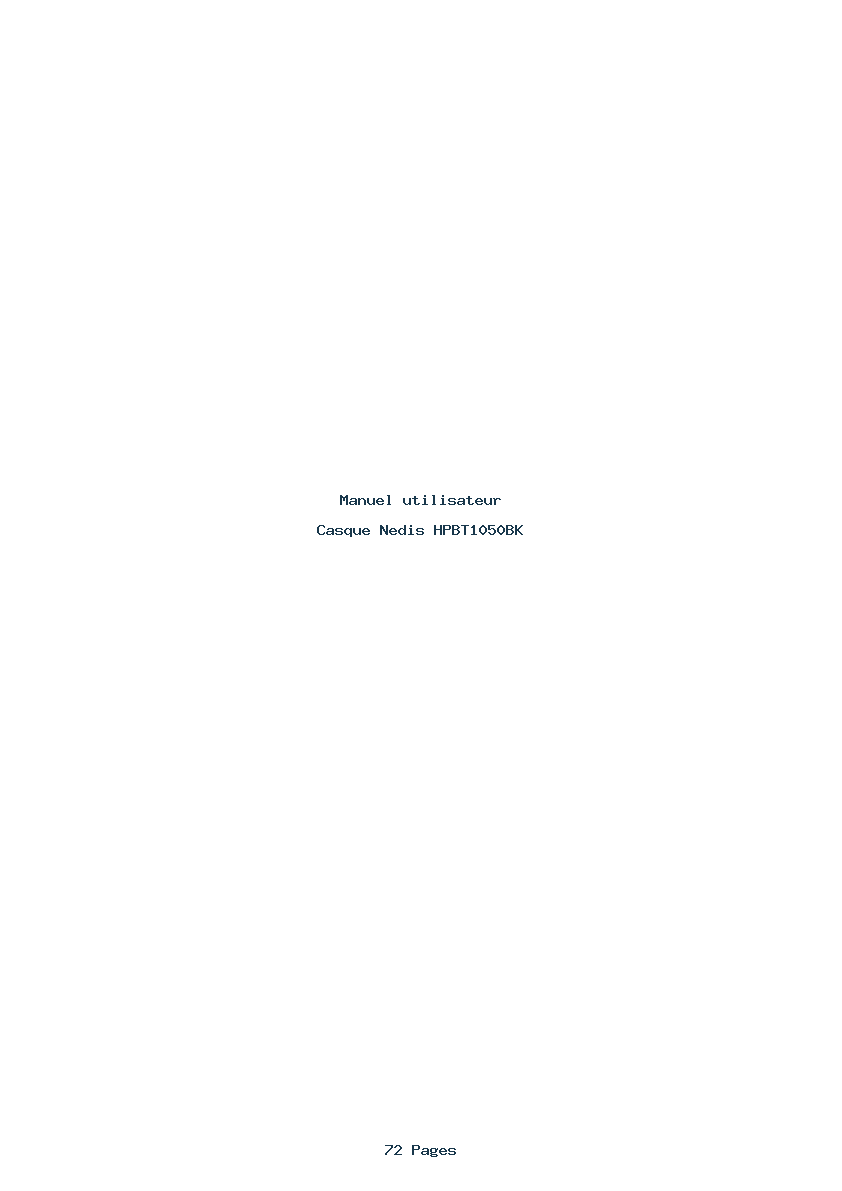 Page 1 de la notice Manuel utilisateur Nedis HPBT1050BK