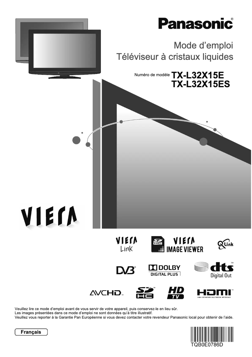 Page 1 of the manual User Manual Panasonic Viera TX-L32X15ES