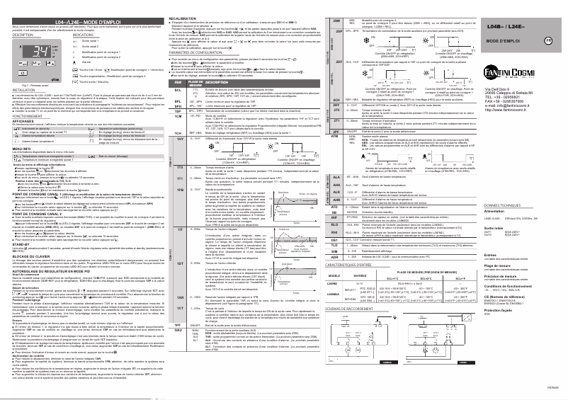Page 1 de la notice Manuel utilisateur Fantini Cosmi L04BM2A