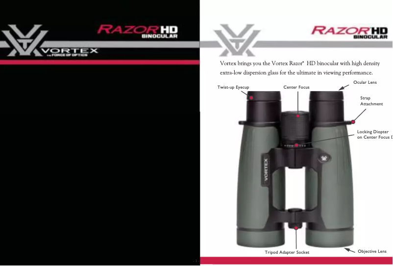 Page 1 de la notice Manuel utilisateur Vortex Razor HD 10x50