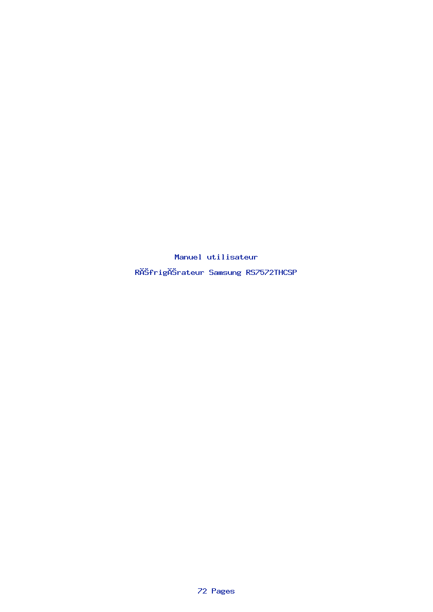 Page 1 de la notice Manuel utilisateur Samsung RS7572THCSP