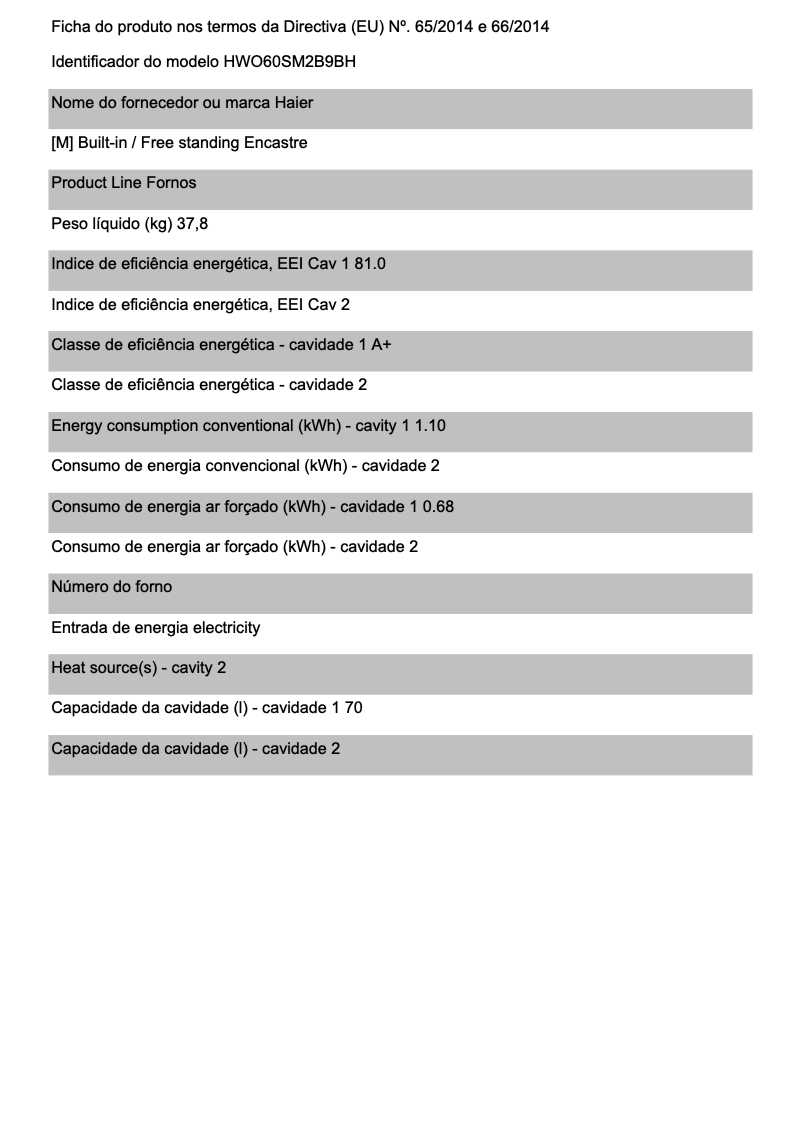 Página 1 del manual Folleto Haier HWO60SM2B9BH