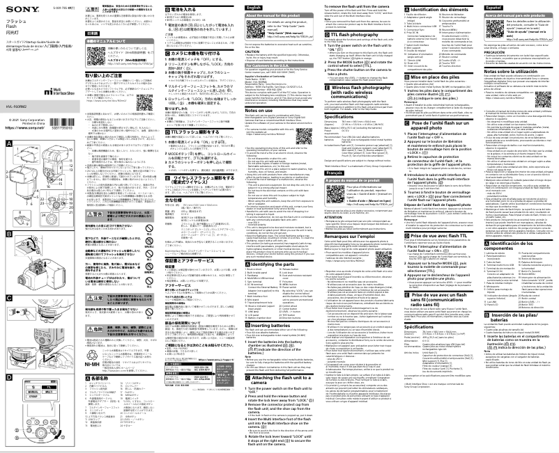 Page n°1 - Guide d'installation Sony HVL-F60RM2