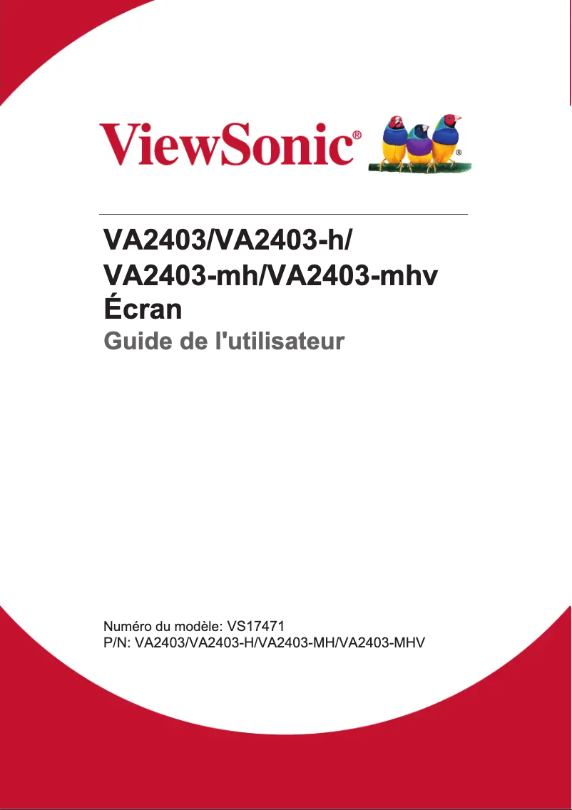 Página 1 del manual Manual de usuario Viewsonic VA2403-MH