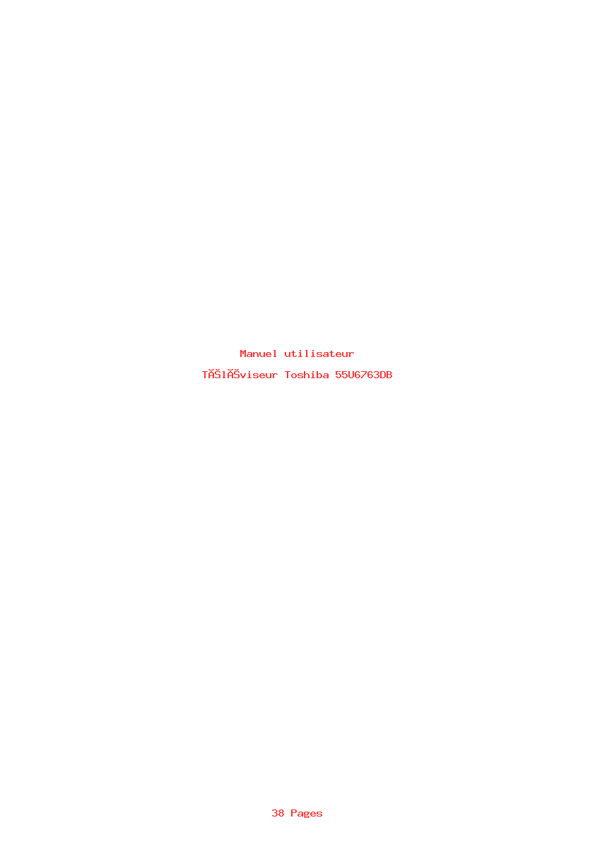 Page 1 de la notice Manuel utilisateur Toshiba 55U6763DB