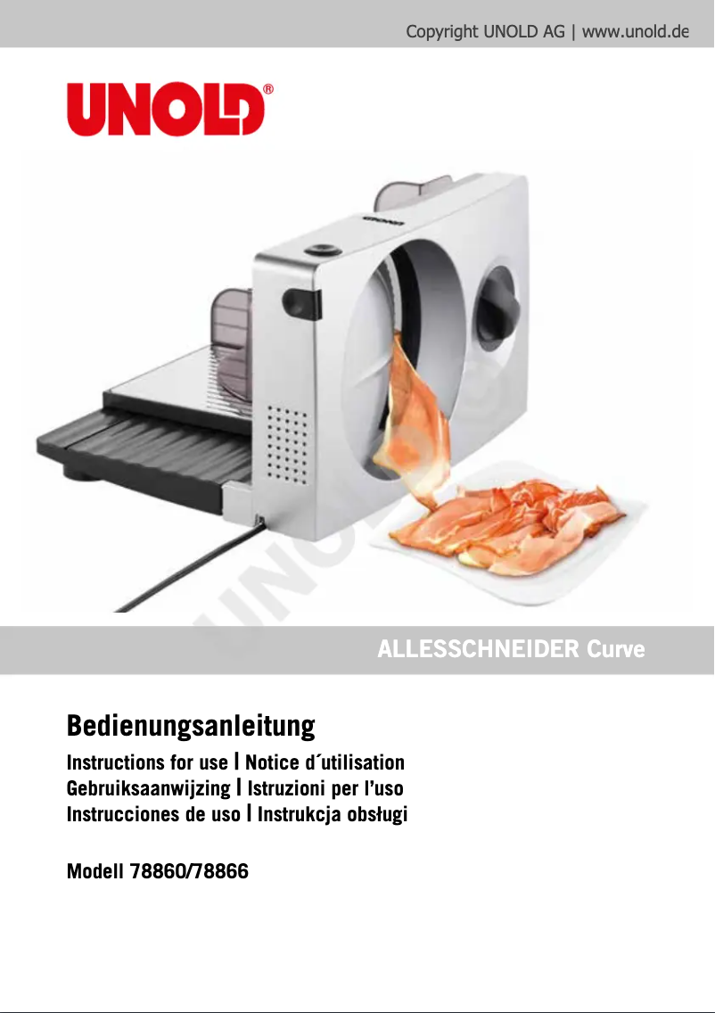 Page 1 de la notice Manuel utilisateur Unold Curve 78860