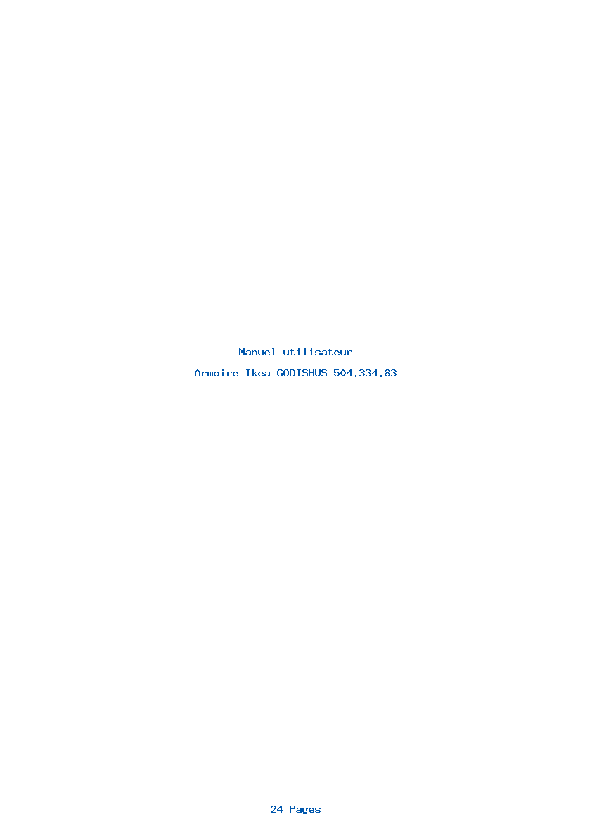 Page 1 de la notice Manuel utilisateur Ikea GODISHUS 504.334.83