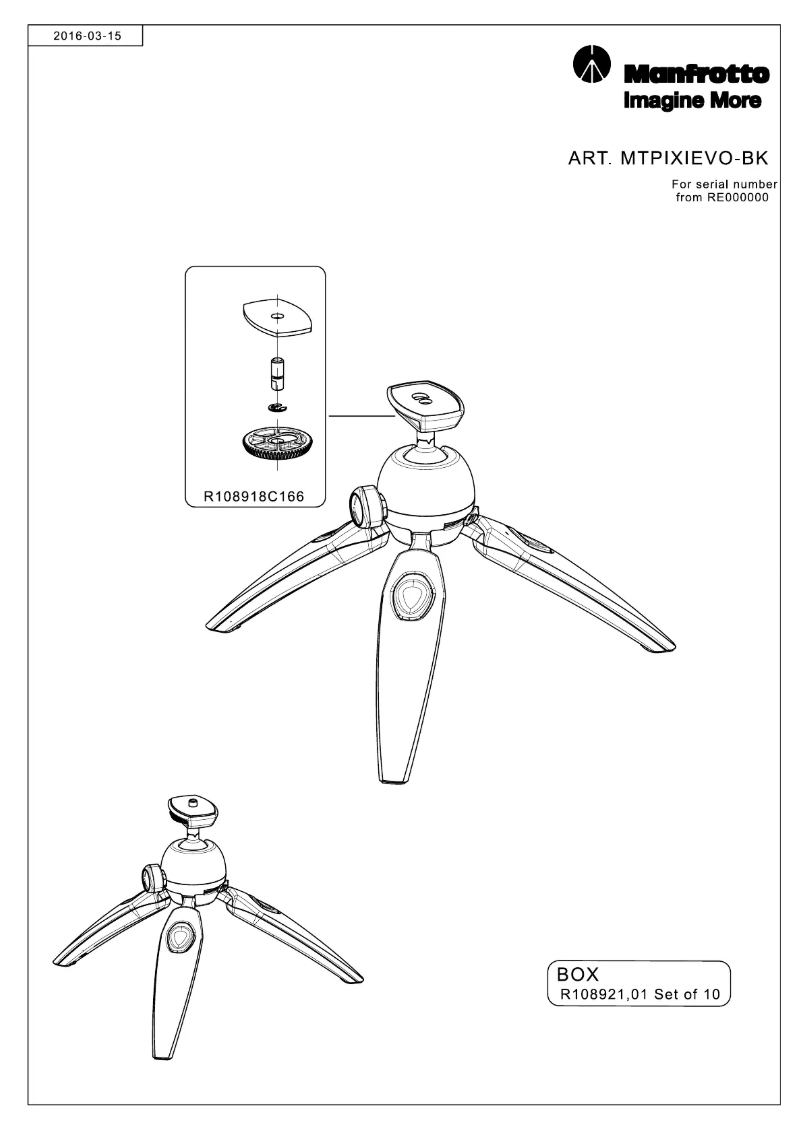 Page 1 de la notice Manuel utilisateur Manfrotto Mini