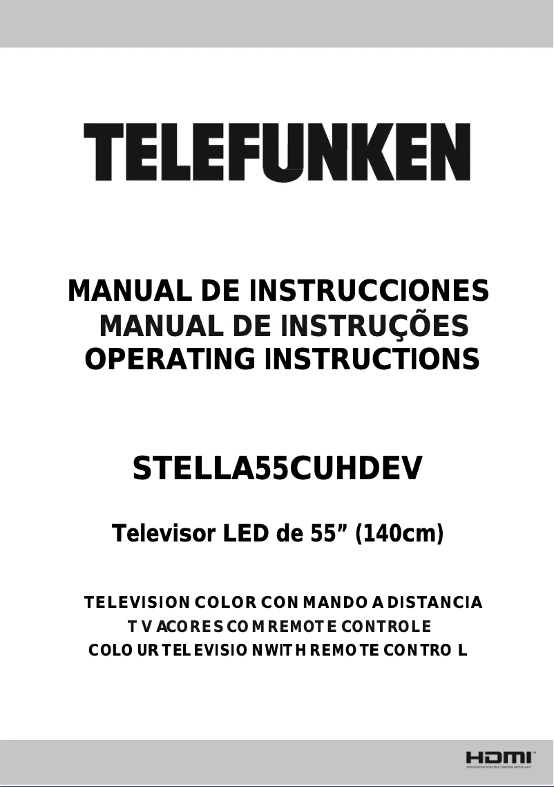 Page 1 de la notice Manuel utilisateur Telefunken STELLA55CUHDEV