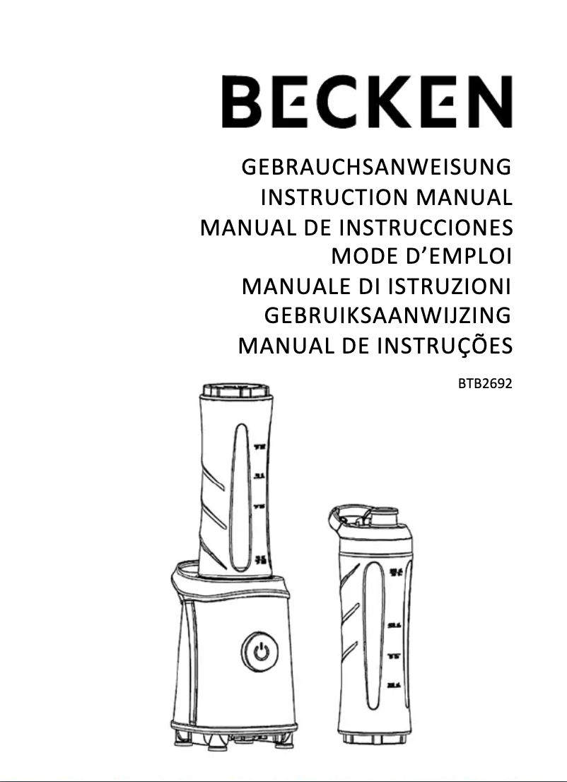 Page 1 de la notice Manuel utilisateur Becken BTB2692