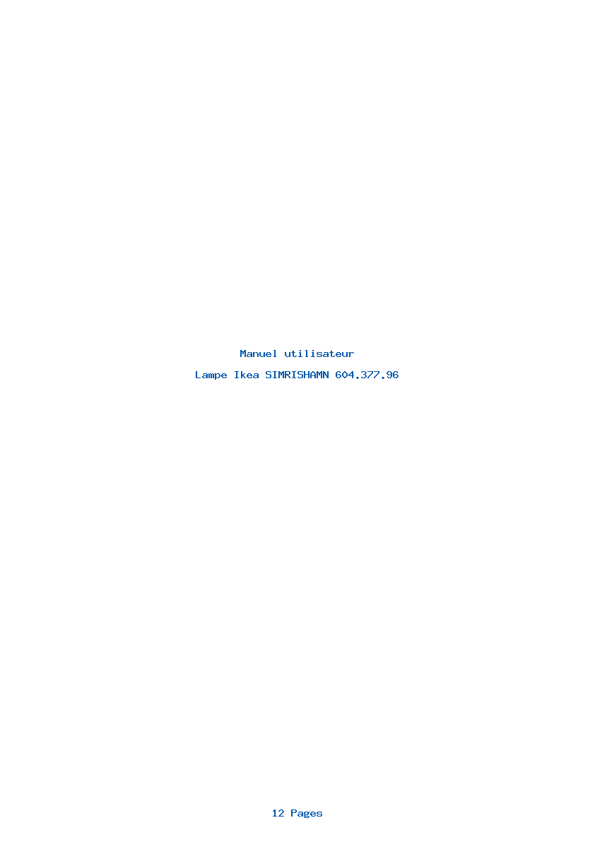 Page 1 de la notice Manuel utilisateur Ikea SIMRISHAMN 604.377.96