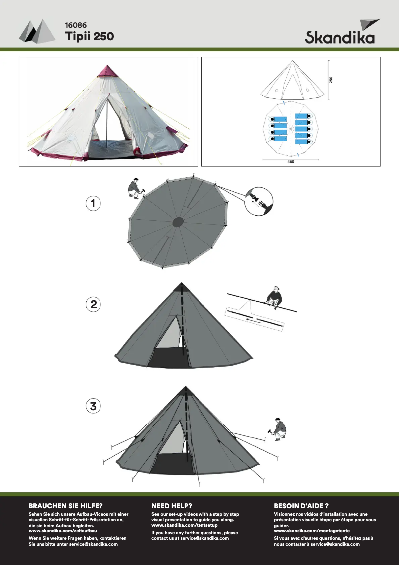 Page 1 de la notice Manuel utilisateur Skandika Tipii 250