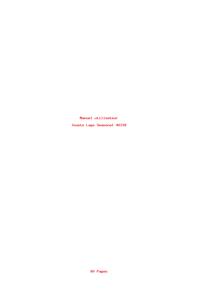 Page 1 de la notice Manuel utilisateur Lego Seasonal 40338