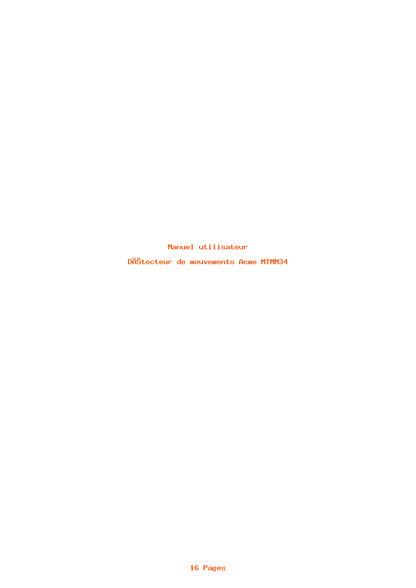 Page 1 de la notice Manuel utilisateur Acme MTMM34