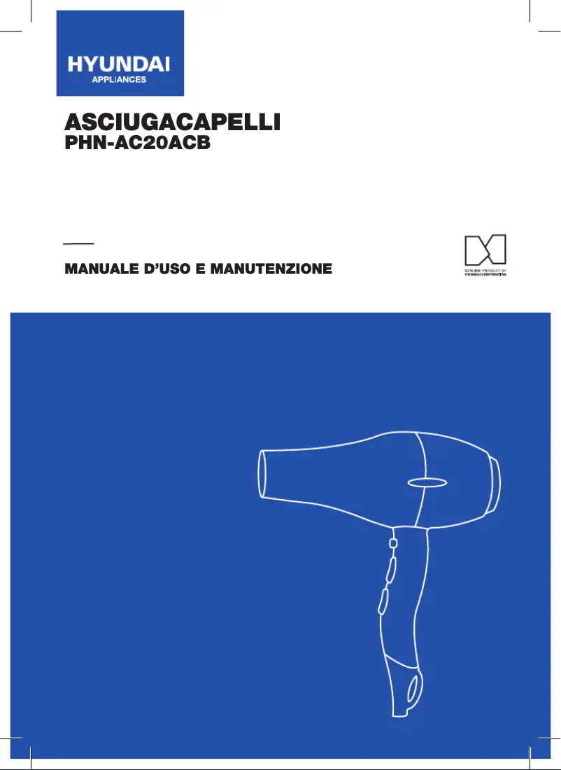 Page 1 de la notice Manuel utilisateur Hyundai PHN-AC20ACB