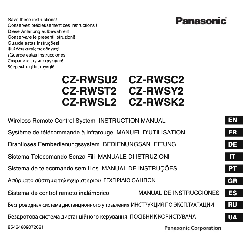 Página 1 del manual Manual de usuario Panasonic CZ-RWSU2