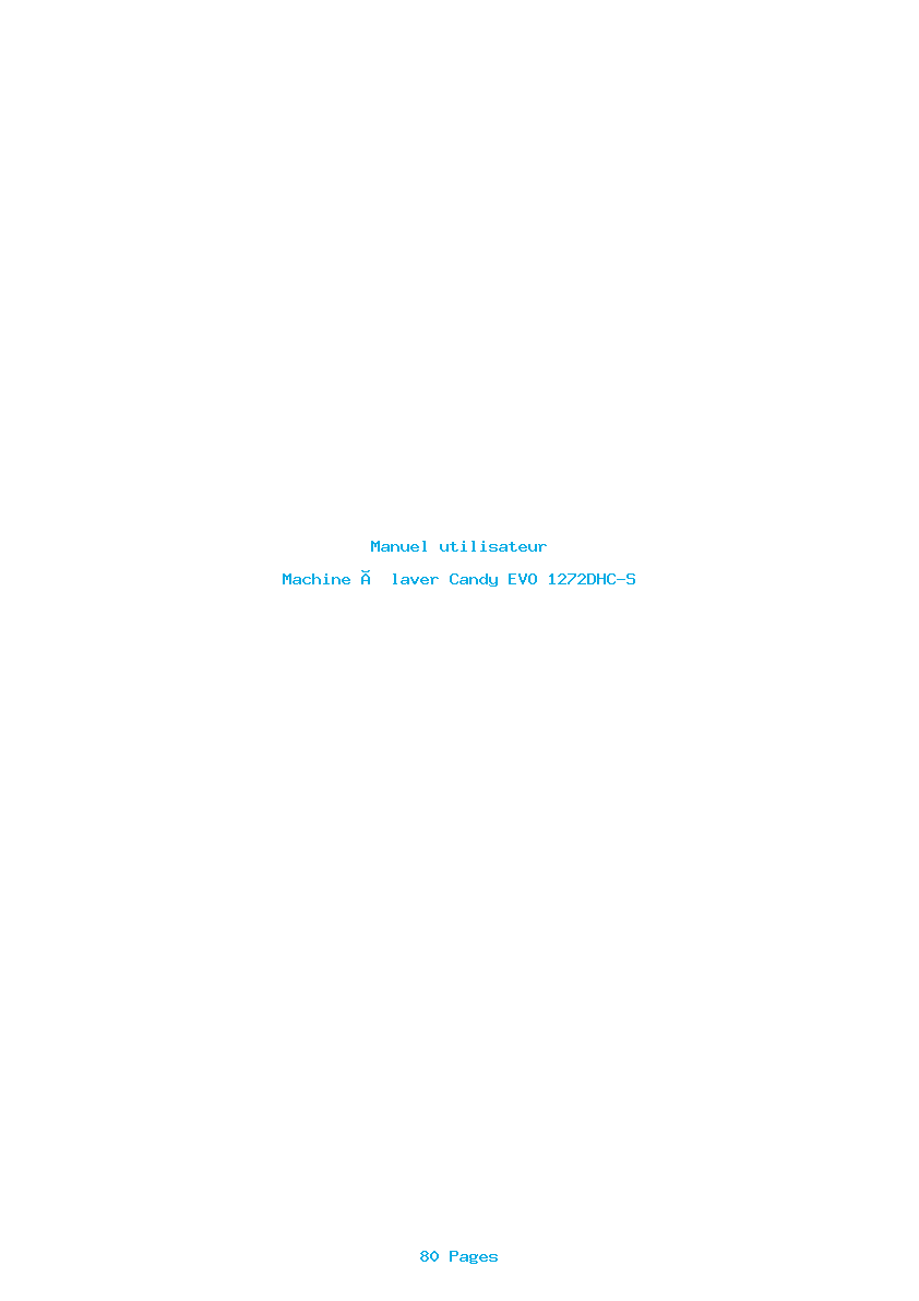 Page 1 de la notice Manuel utilisateur Candy EVO 1272DHC-S