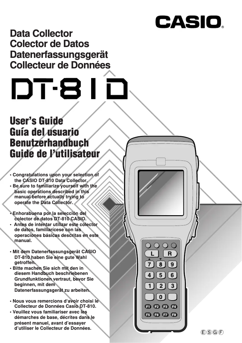 Page 1 de la notice Manuel utilisateur Casio DT-810M60E