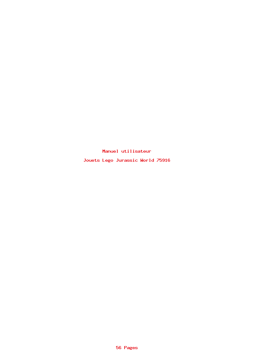Page 1 de la notice Manuel utilisateur Lego Jurassic World 75916
