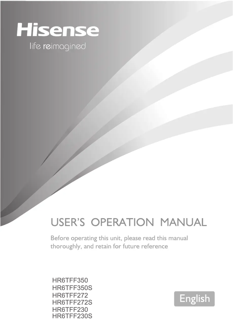 Page 1 de la notice Manuel utilisateur Hisense HR6TFF272S
