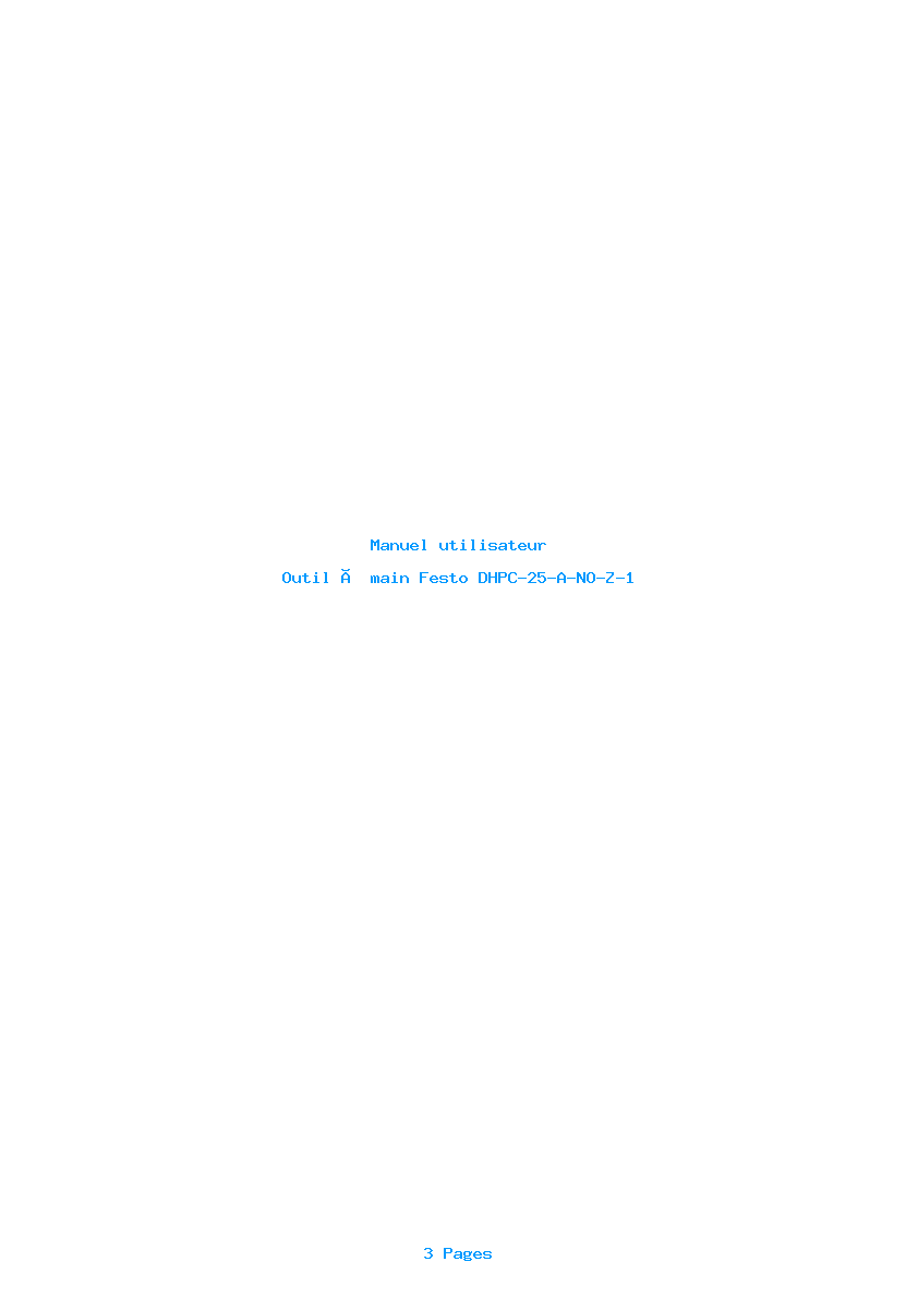 Page 1 de la notice Manuel utilisateur Festo DHPC-25-A-NO-Z-1