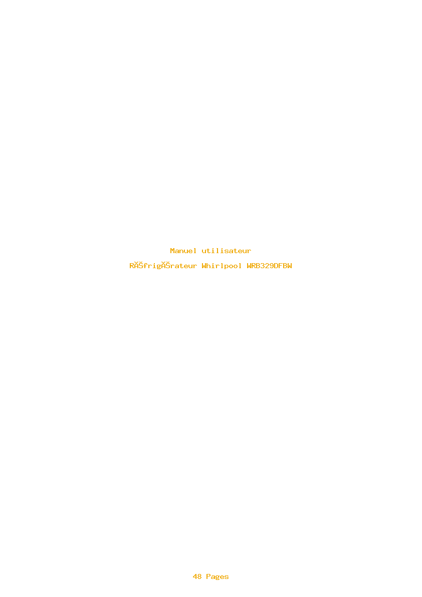 Page 1 de la notice Manuel utilisateur Whirlpool WRB329DFBW