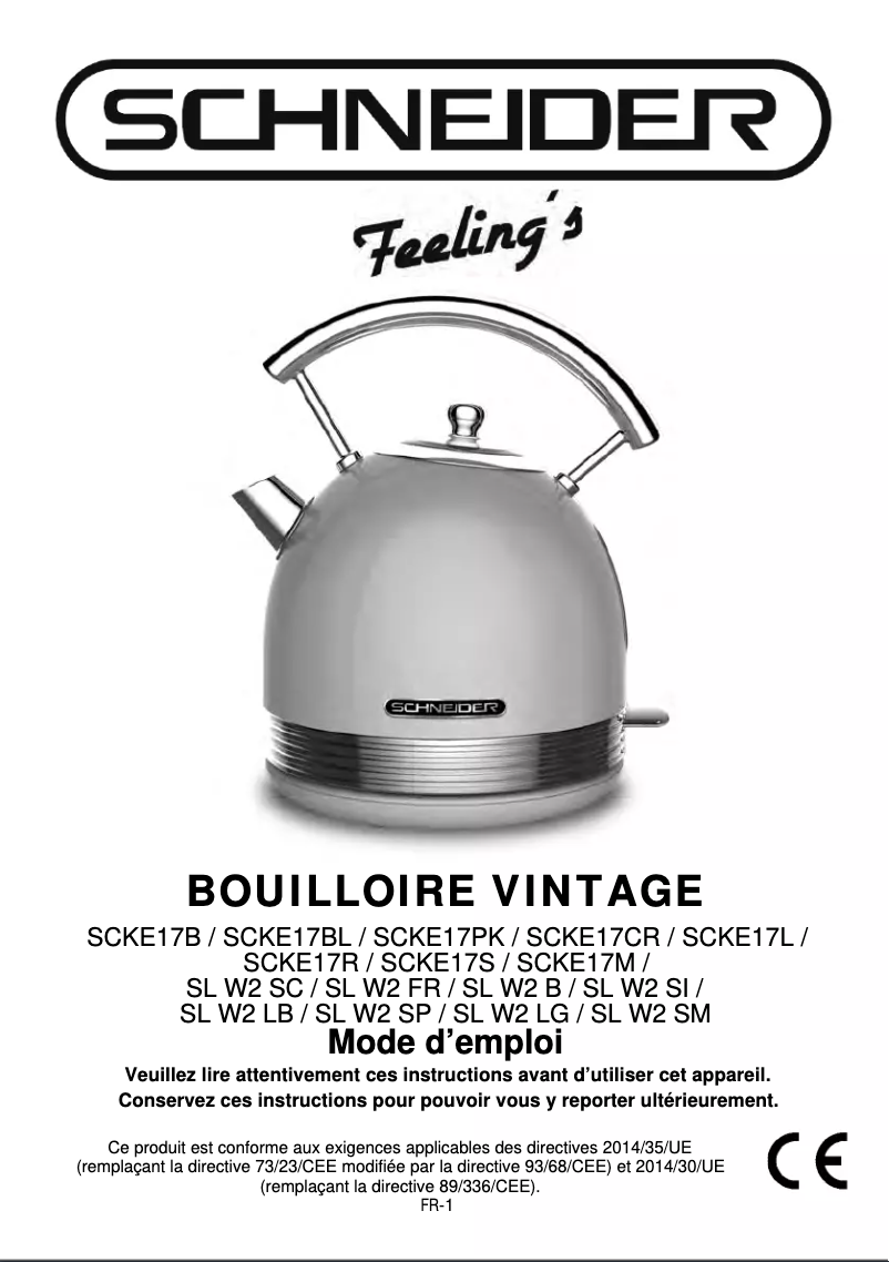 Page 1 de la notice Manuel utilisateur Schneider SL W2 LB