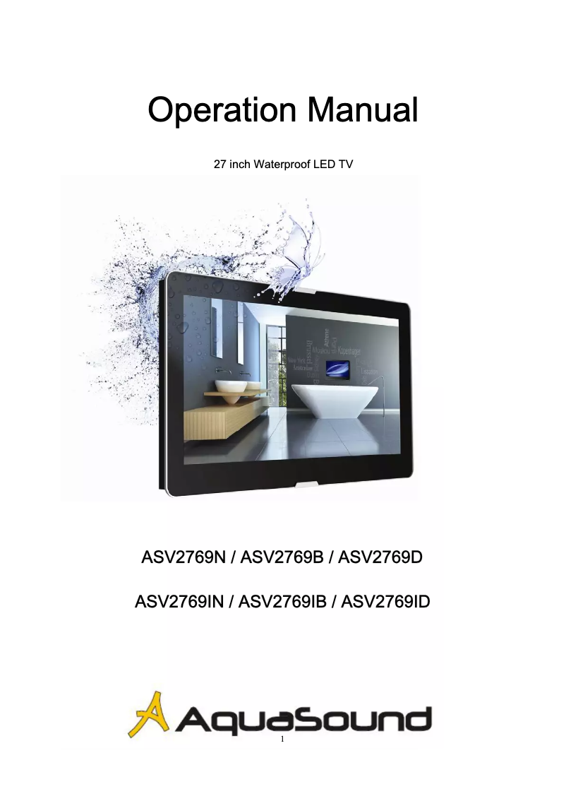 Page 1 de la notice Manuel utilisateur AquaSound ASV2769ID