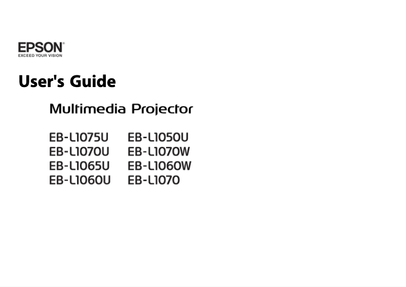 Página 1 del manual Manual de usuario Epson EB-L1065UNL