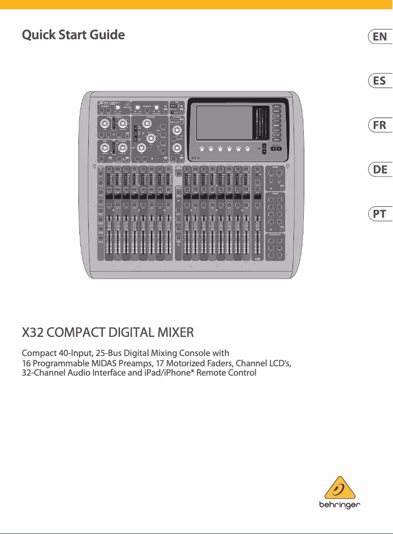 Page 1 de la notice Manuel utilisateur Behringer X32 Compact